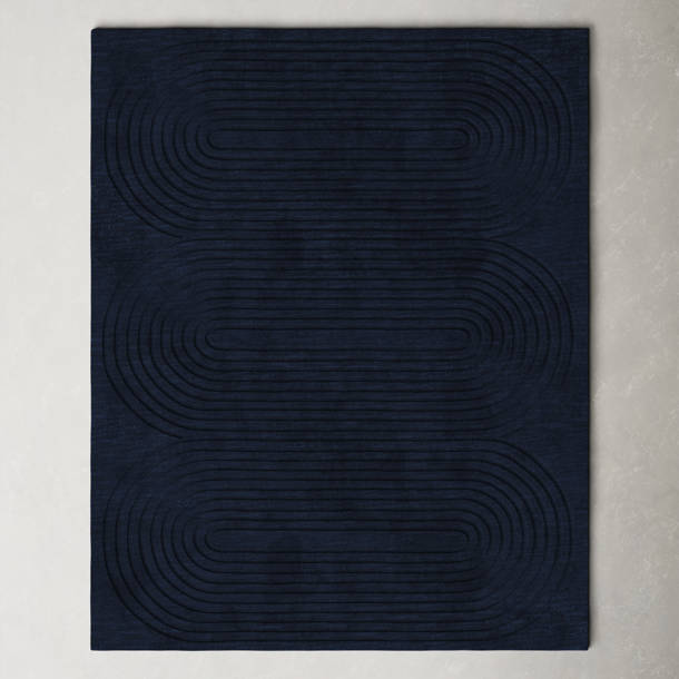 Nichols Striped Handmade Tufted Wool Navy Area Rug & Reviews AllModern